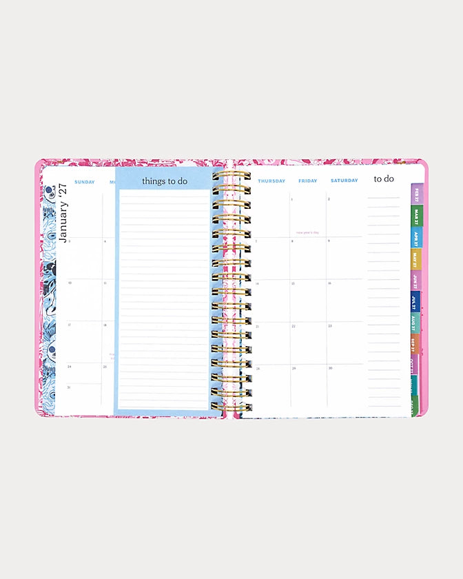 Large 17 Month Agenda, Conch Shell Pink Burst Of Joy