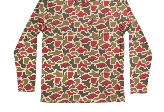 Youth Razorback Camo Sol Series Shirt