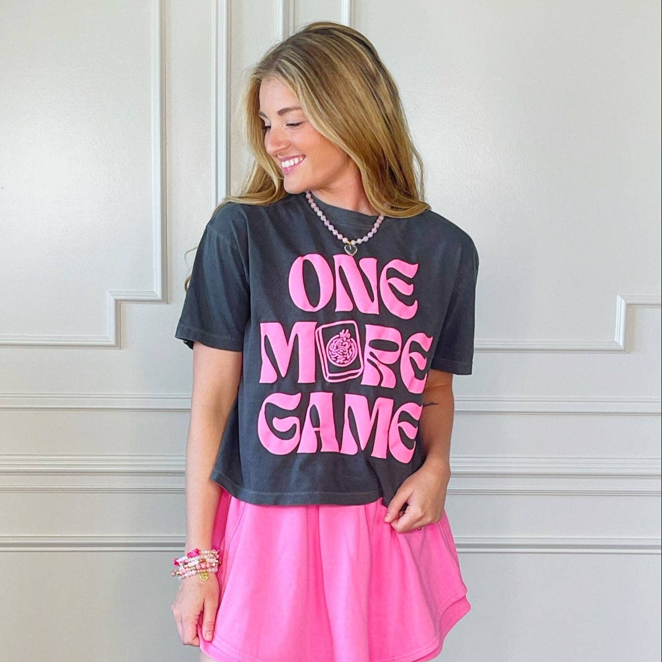 One More Game Crop Tee