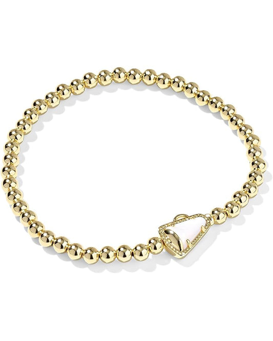 Cheer Stretch Bracelet Gold Mother Of Pearl