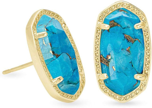 ELLIE EARRING GOLD BRONZE VND TURQ