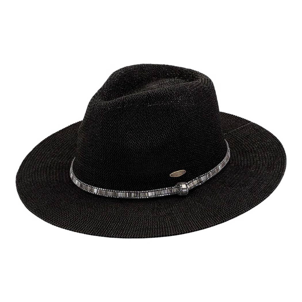 Multi-Colored Thread with Beaded Panama Hat: CLAY / ONE SIZE