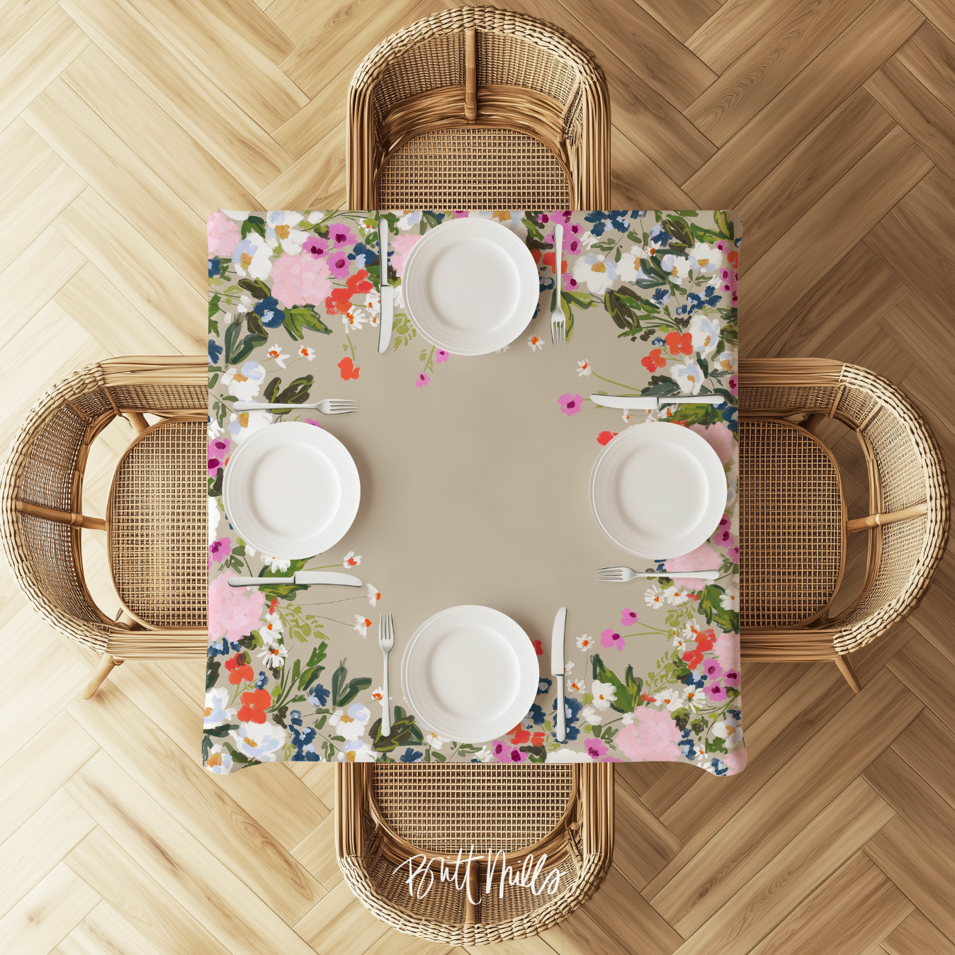 Veranda Square Tablecloth: 55"x55" - Polyester