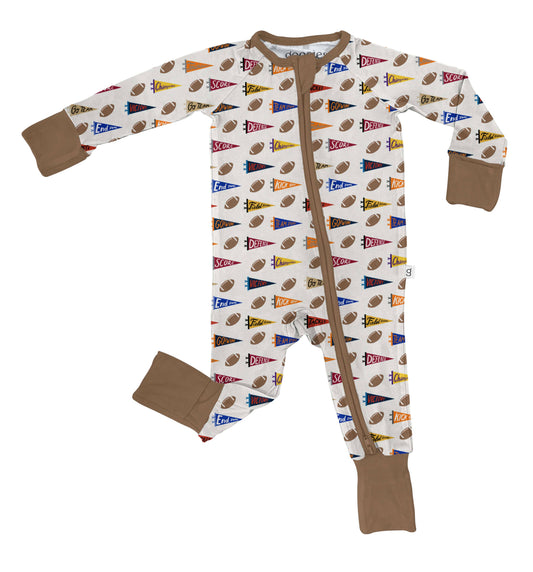 Varsity Football Flags  - LS Convertible Zip PJs