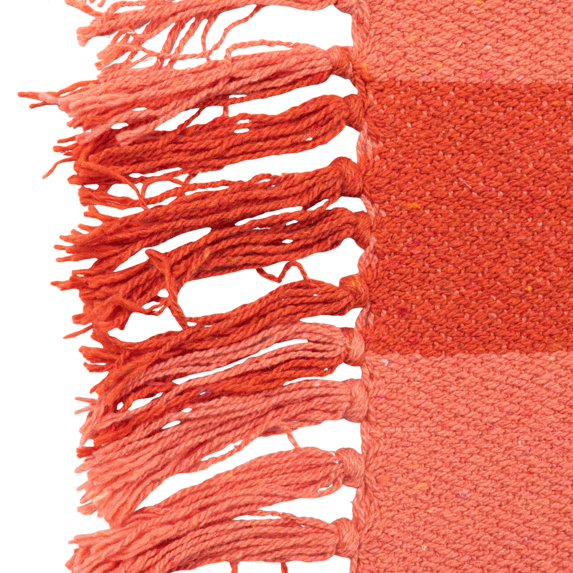 Stripe Woven Recycled Cotton Blend Throw with Fringe