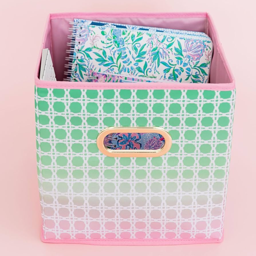 Small Collapsible Bin in Caning