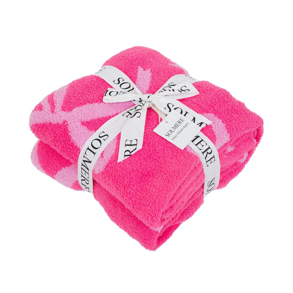 Pink Bows Chenille Blanket