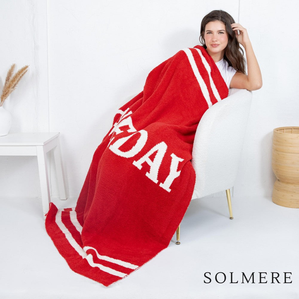 Gameday Red Chenille Blanket