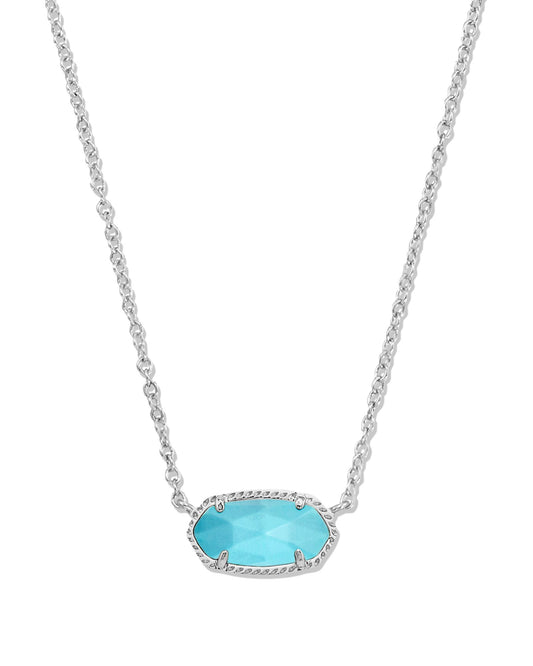 ELISA NECKLACE RHODIUM TURQUOISE