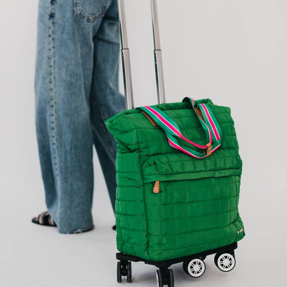 Tenley Quilted Tote Roller Bag: Fuchsia