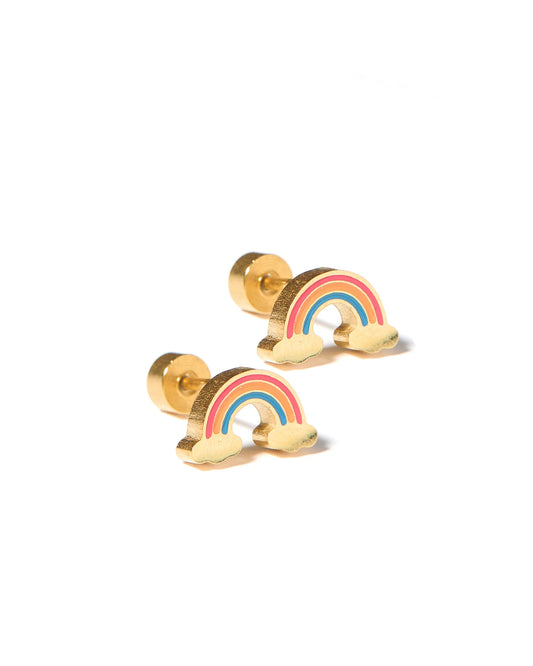 Screwback Stud Earrings in Rainbow Days