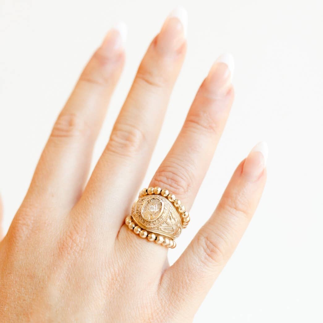Lauren Beaded Band in Gold: 5/6