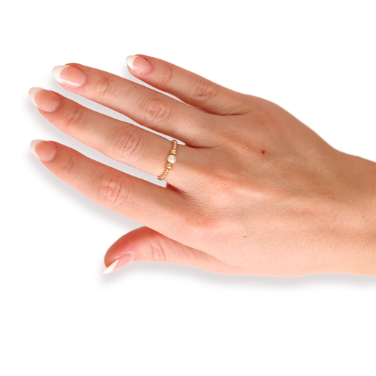 Sutton Pearl Ring in Gold: 7/8