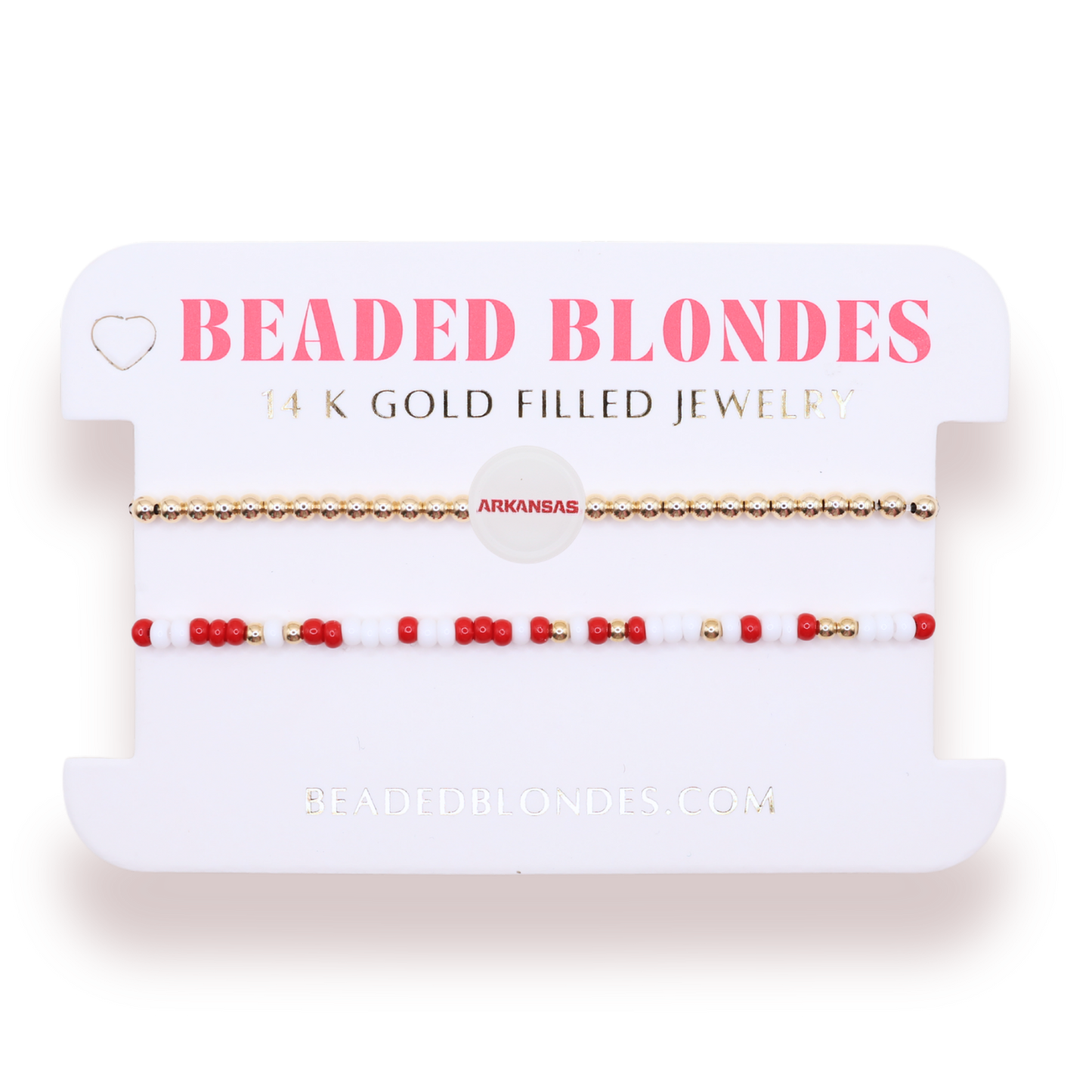 Arkansas + Sprinkle Logo Bracelet Stack of 2: Standard 6.75 inch