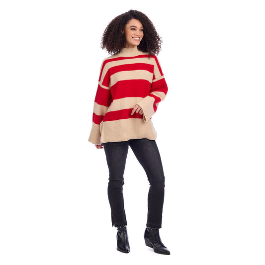 Red Costner Striped Sweater