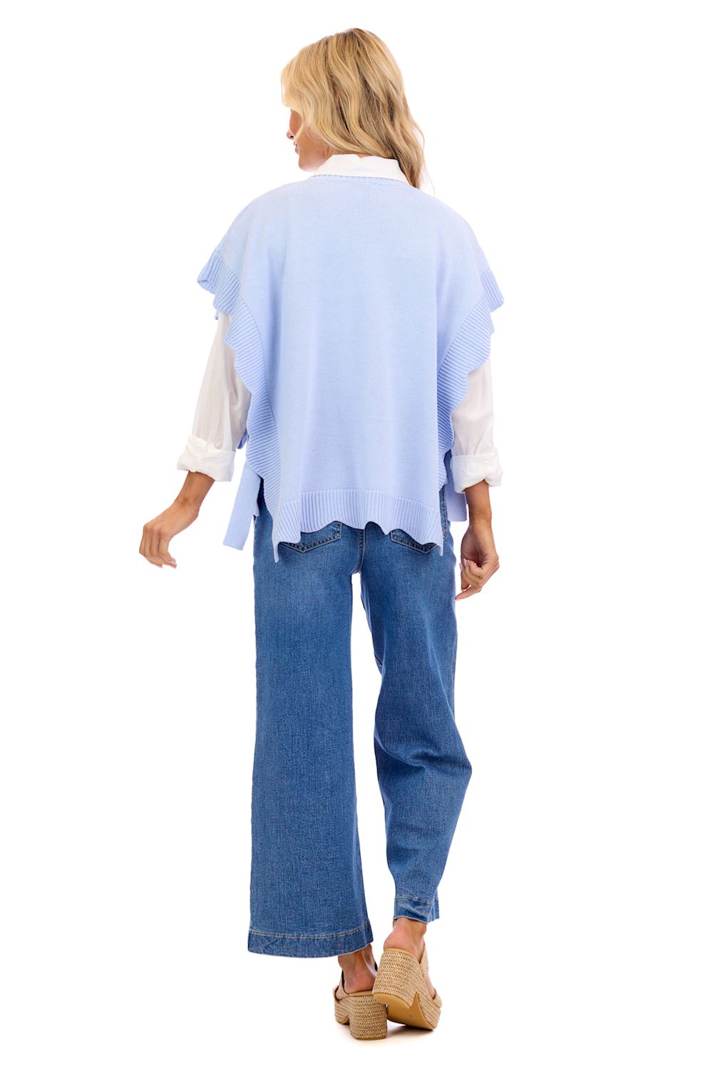 Blue Rigsby Scallop Sweater