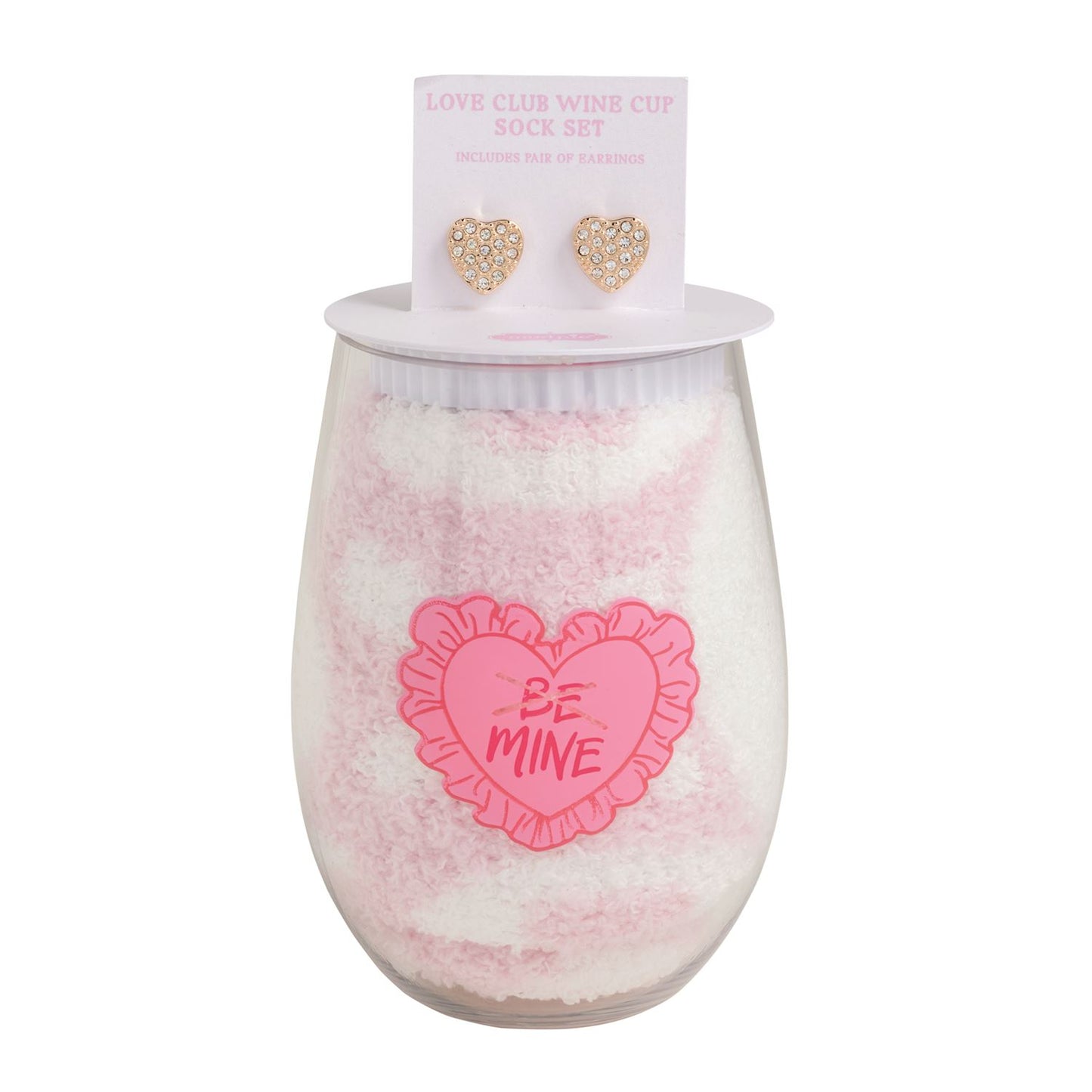 Xoxo Wine Glass, Sock & Earring Set