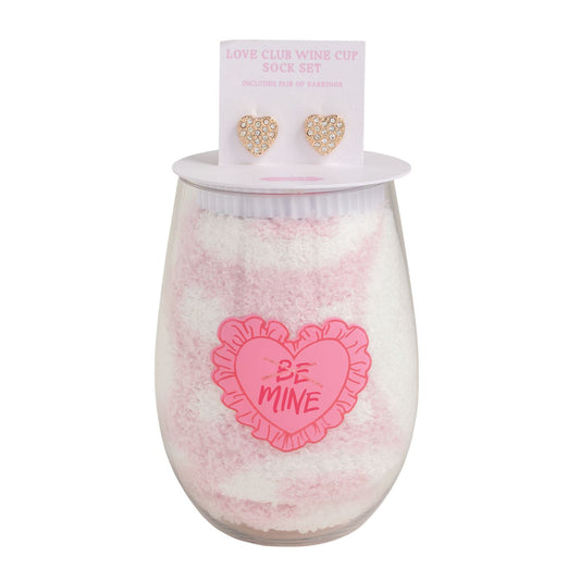 Xoxo Wine Glass, Sock & Earring Set