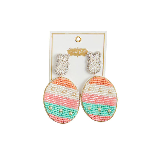 Easter Egg Beaded Earrings