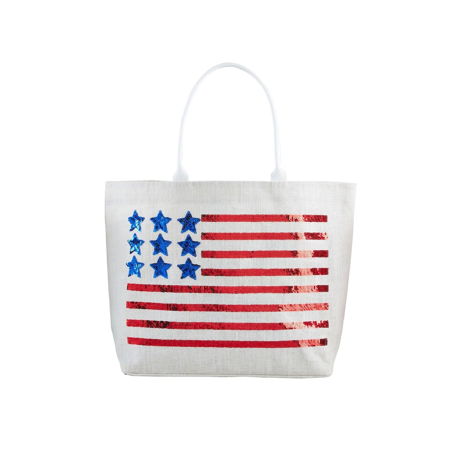4th Of July Sparkle Tote-White