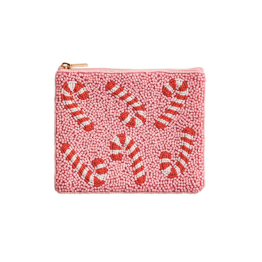 Pink Candy Cane Beaded Case