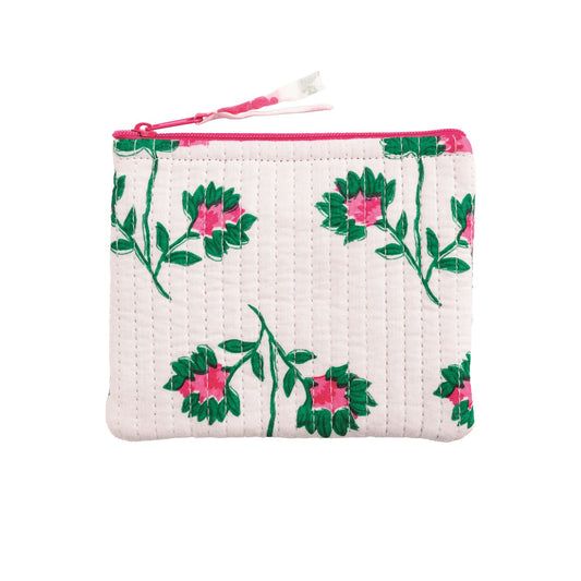 Peony White Block Print Small Case