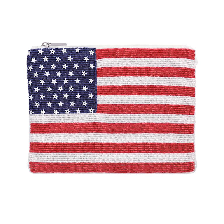 Americana Beaded Clutch