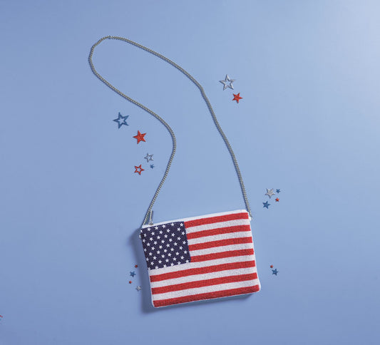Americana Beaded Clutch