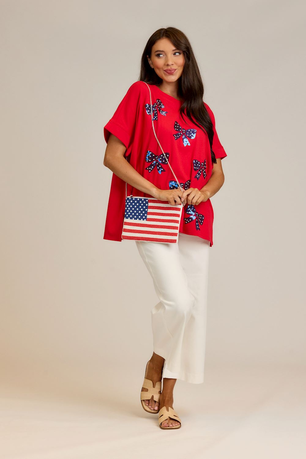 Americana Beaded Clutch