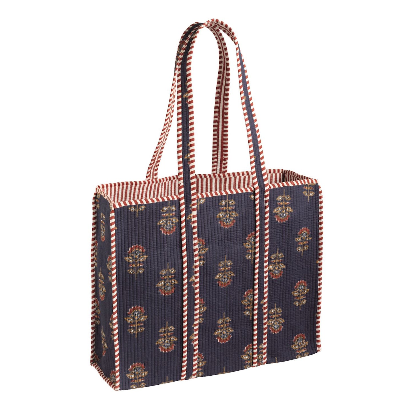 Navy Harvest Block Print Tote