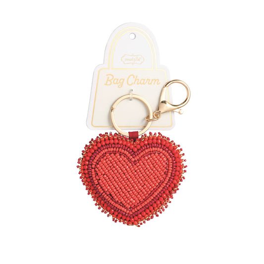 Heart Valentine's Beaded Bag Charm