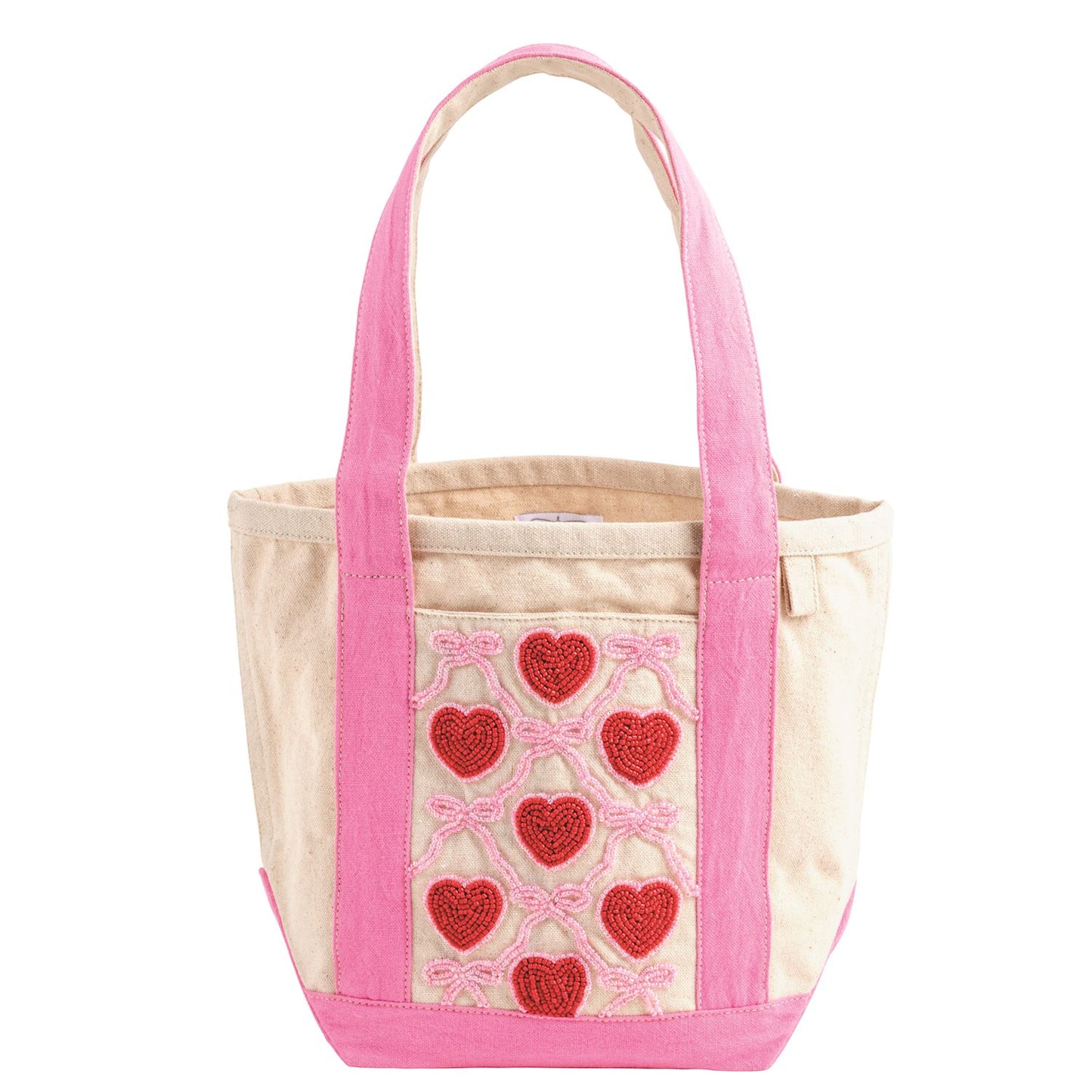 Pink Valentine's Beaded Mini Tote