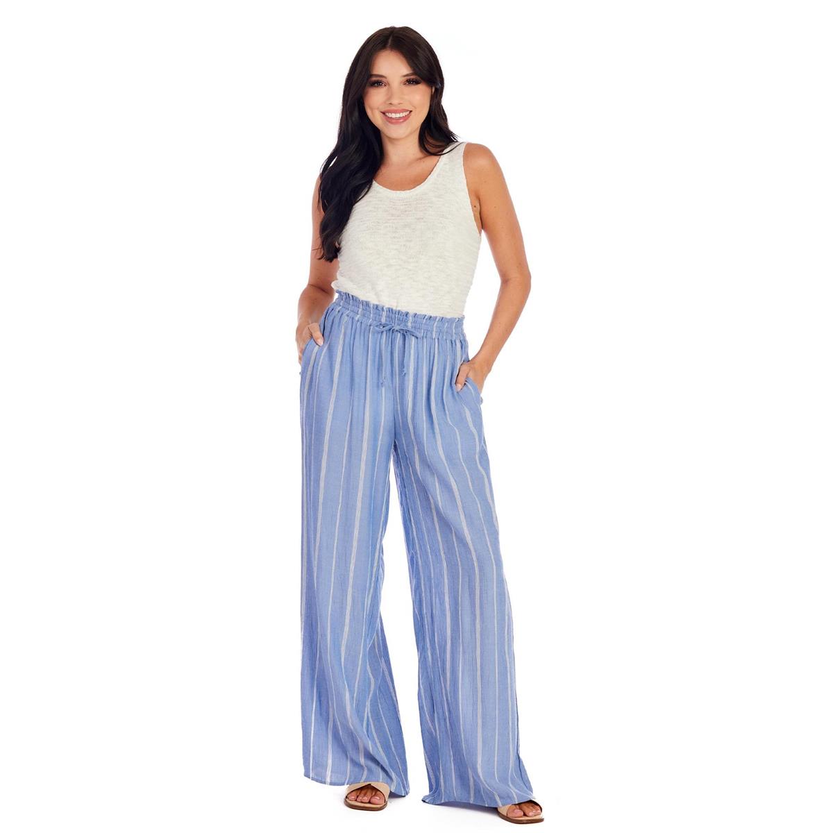 Emily Smocked Trousers Blue