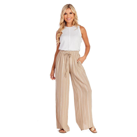 Emily Smocked Trousers Tan