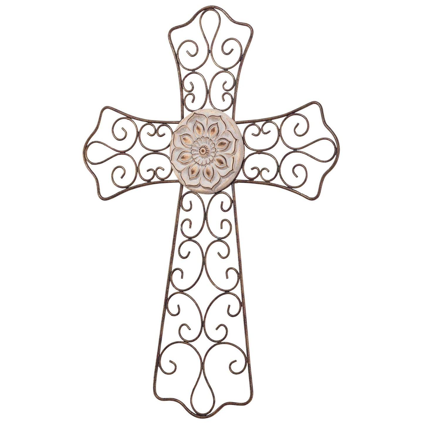 Wall Cross Tapered Rust Metal