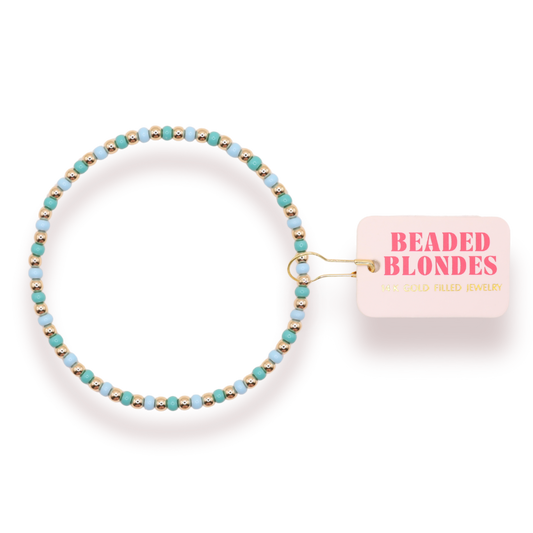 Turquoise and Powder Blue Demi Bracelet (Kids Size)