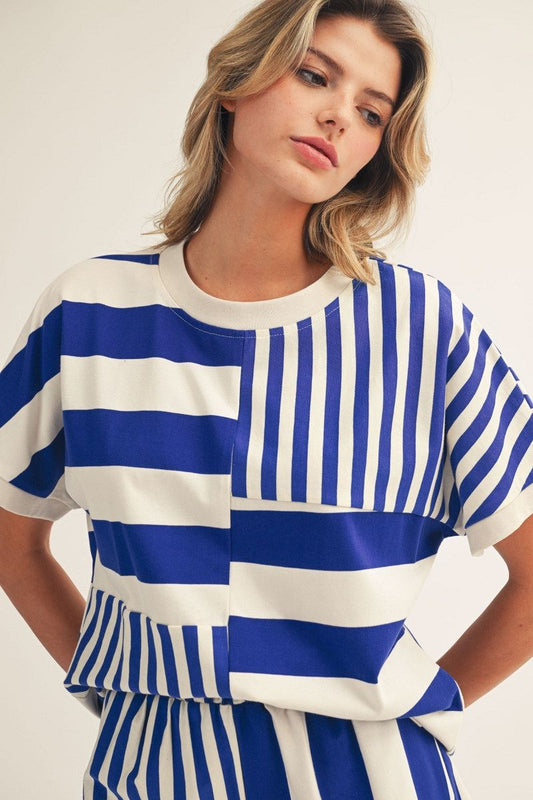 Royal Color Block Top