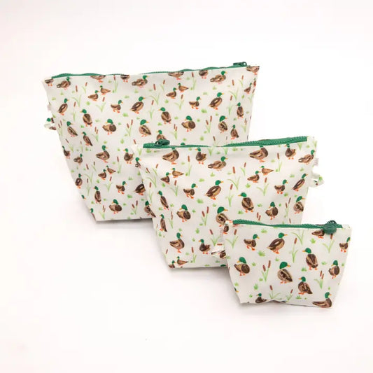 Mallard Drake Easy Clean Wipeable Pouch (Set of 3)