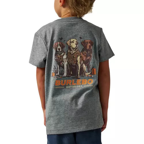 YOUTH SHORT SLEEVE TEE - CAMO DUCK DOGS - DARK HEATHER GREY