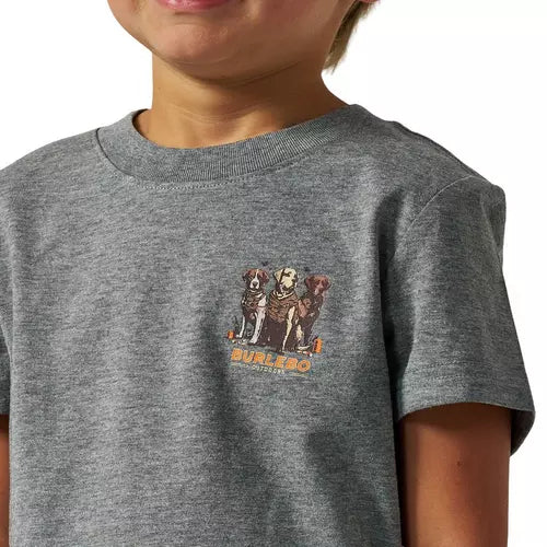 YOUTH SHORT SLEEVE TEE - CAMO DUCK DOGS - DARK HEATHER GREY