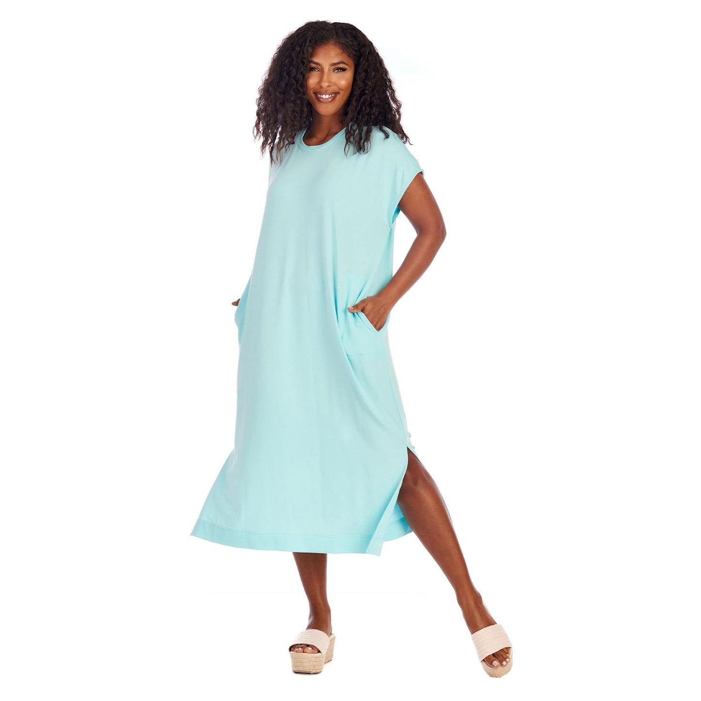 Blue Lenny Midi Dress