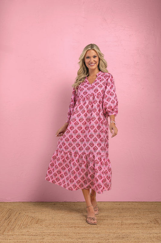 Pink Waylon Midi Dress