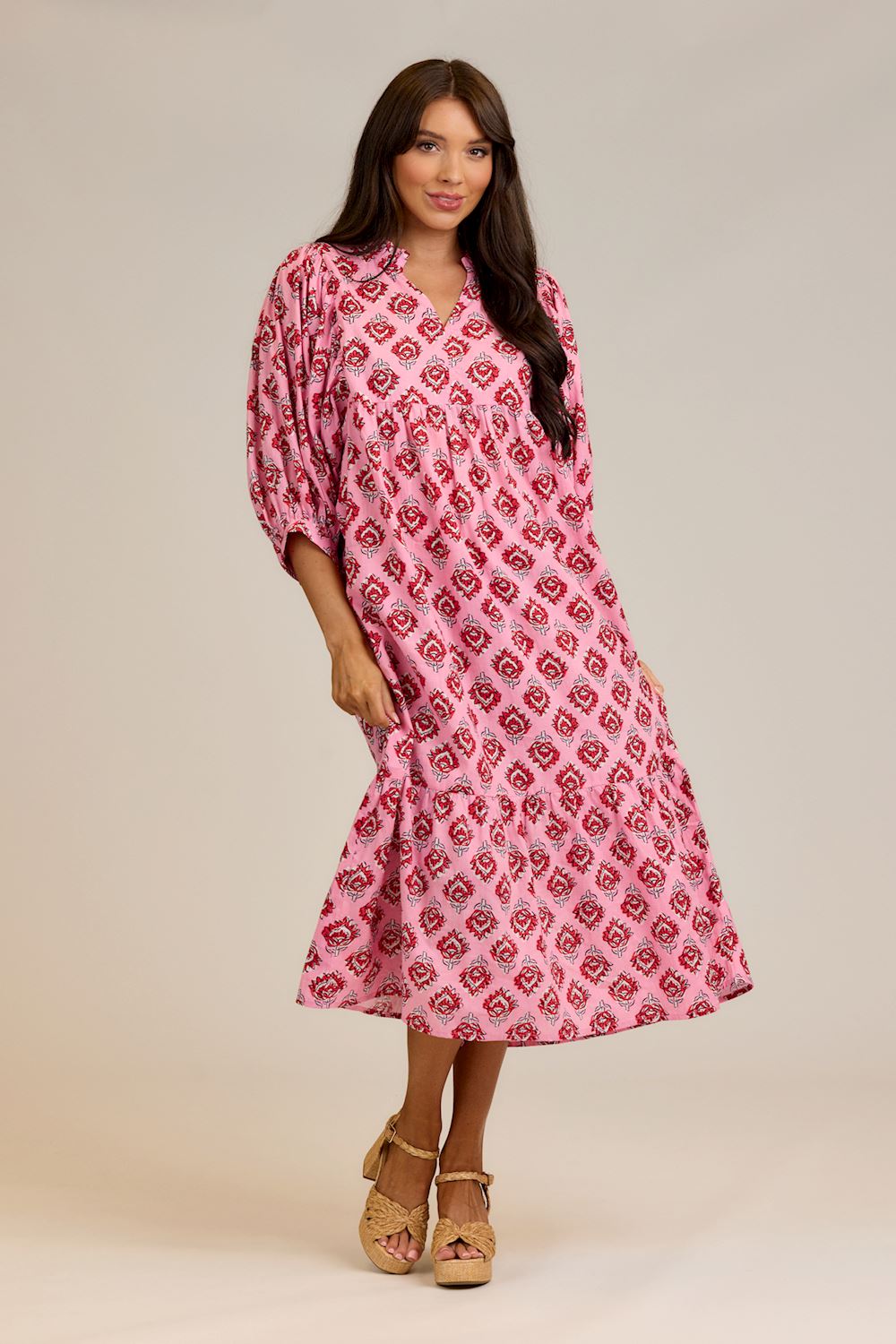 Pink Waylon Midi Dress