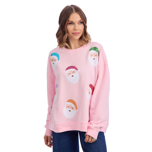 Colorful Santa Sparkle Sweatshirt