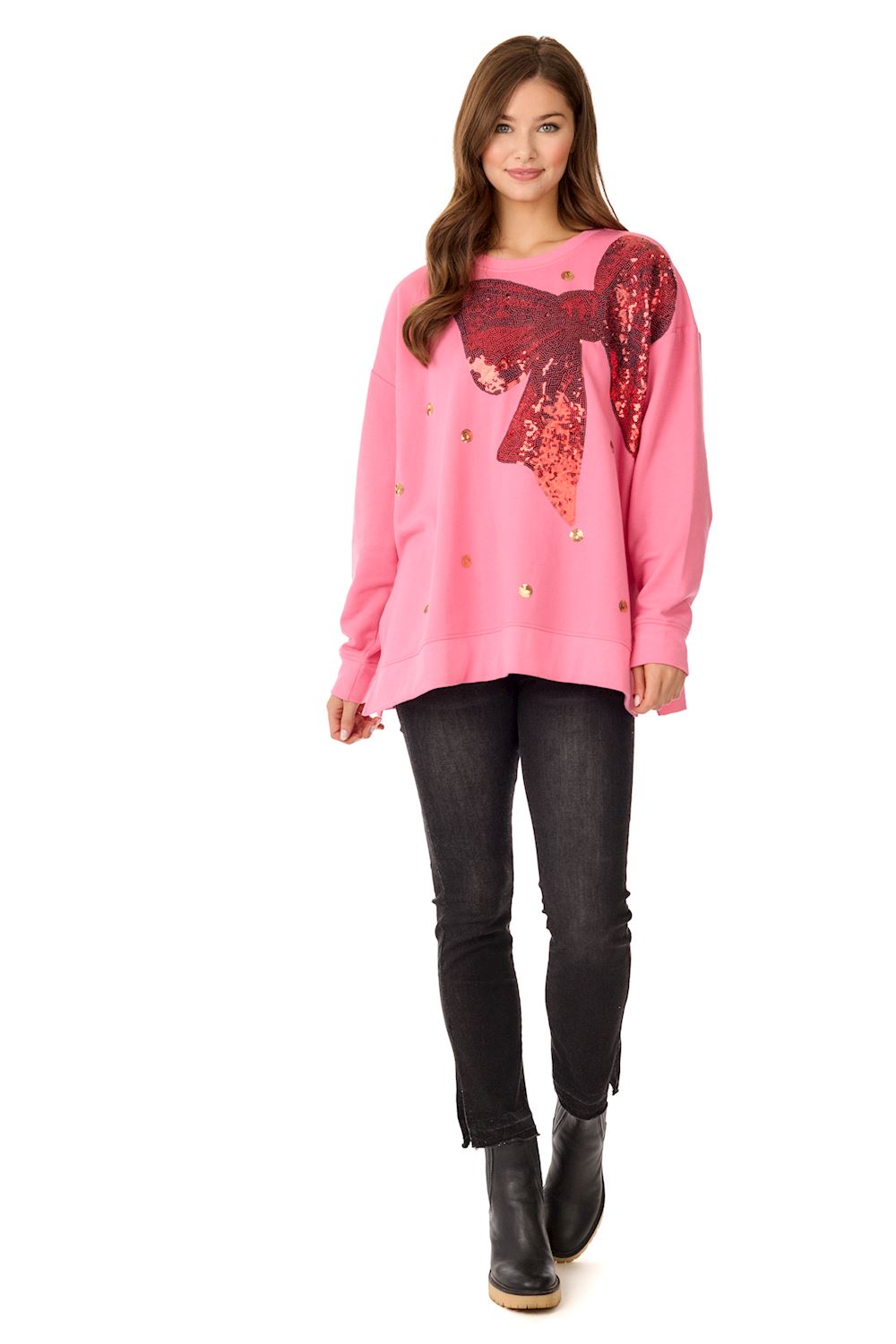 Holiday Bow Sparkle Sweatshirt