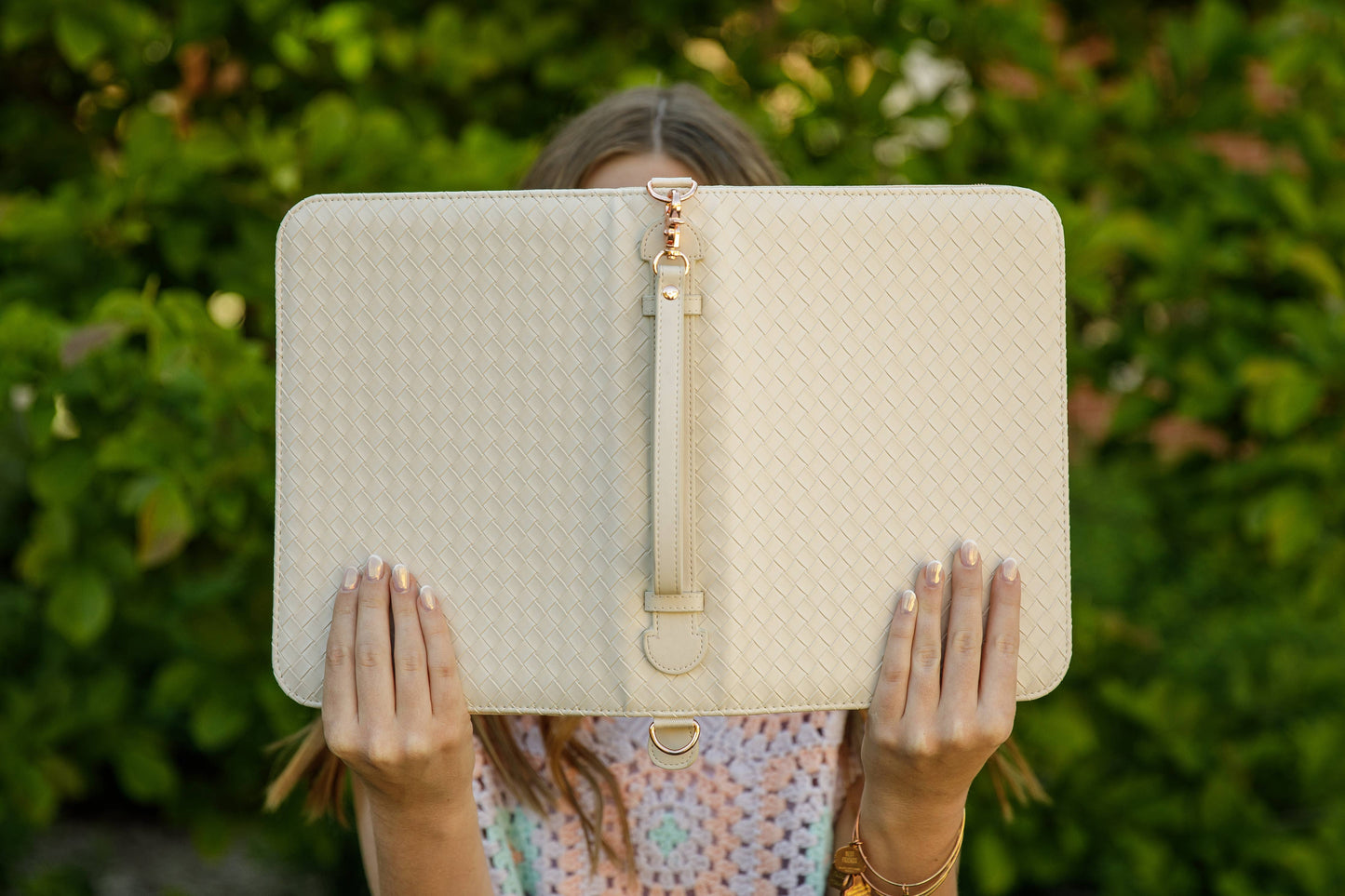 Bible Cover, Weave Bible Case, Crossbody PEARL
