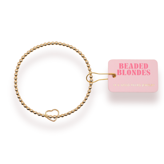 Wire Heart Charm Bracelet: Standard 6.75 inch