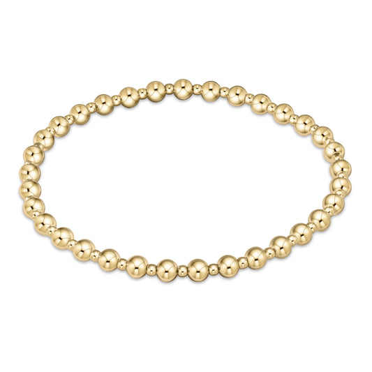 CLASSIC GRATEFUL PATTERN 4MM  BEAD BRACELET - GOLD
