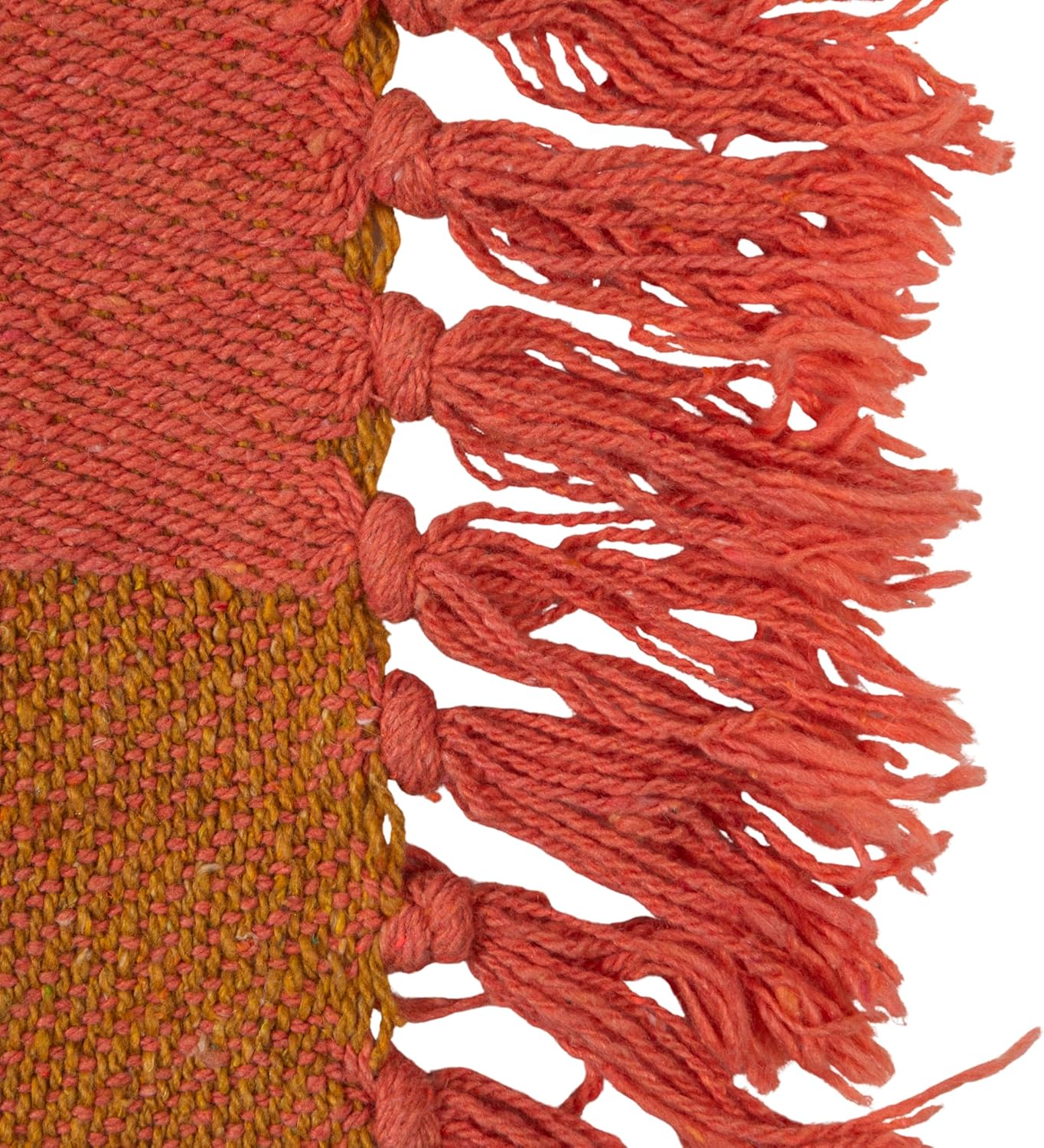 Woven Recycled Cotton Blend Two-Tone Throw Blanket