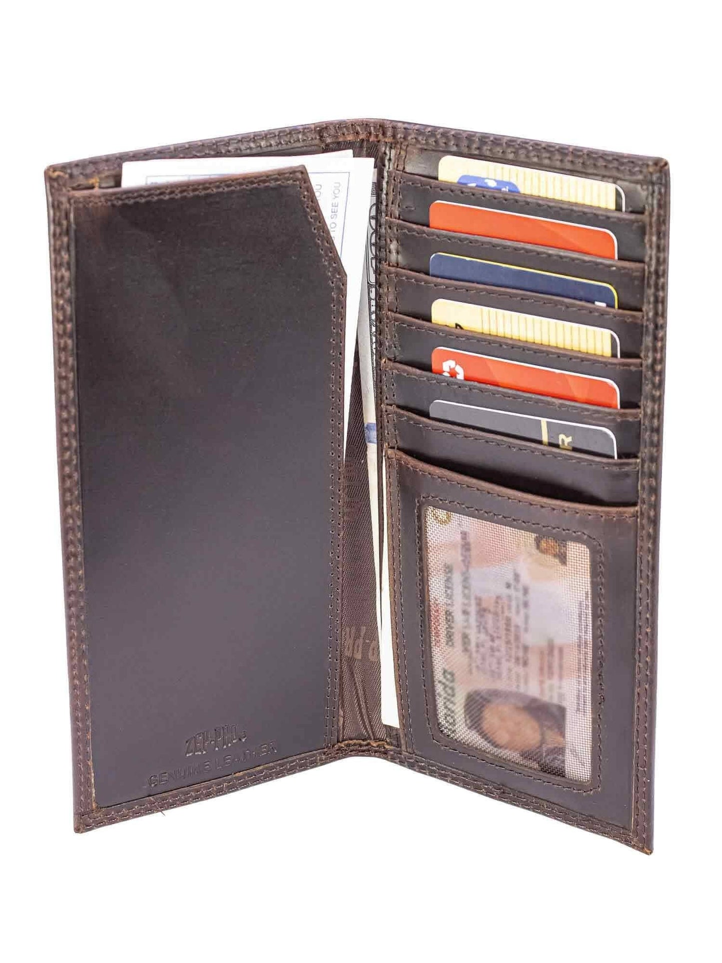 Arkansas Razorback Men's Collegiate Secretary Leather Wallet: Crazyhorse Brown